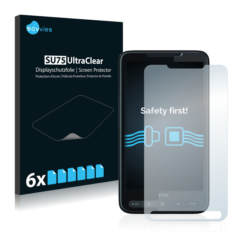 6x Savvies SU75 Screen Protector for HTC HD2