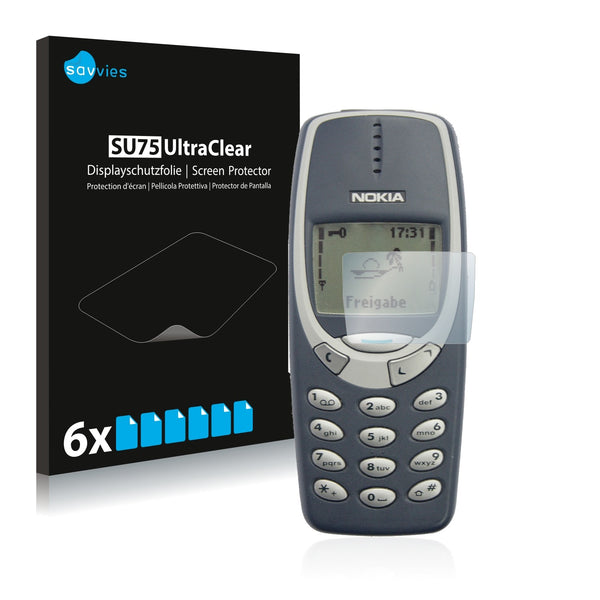 6x Savvies SU75 Screen Protector for Nokia 3310 2011