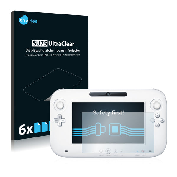 6x Savvies SU75 Screen Protector for Nintendo Wii U GamePad (Controller)