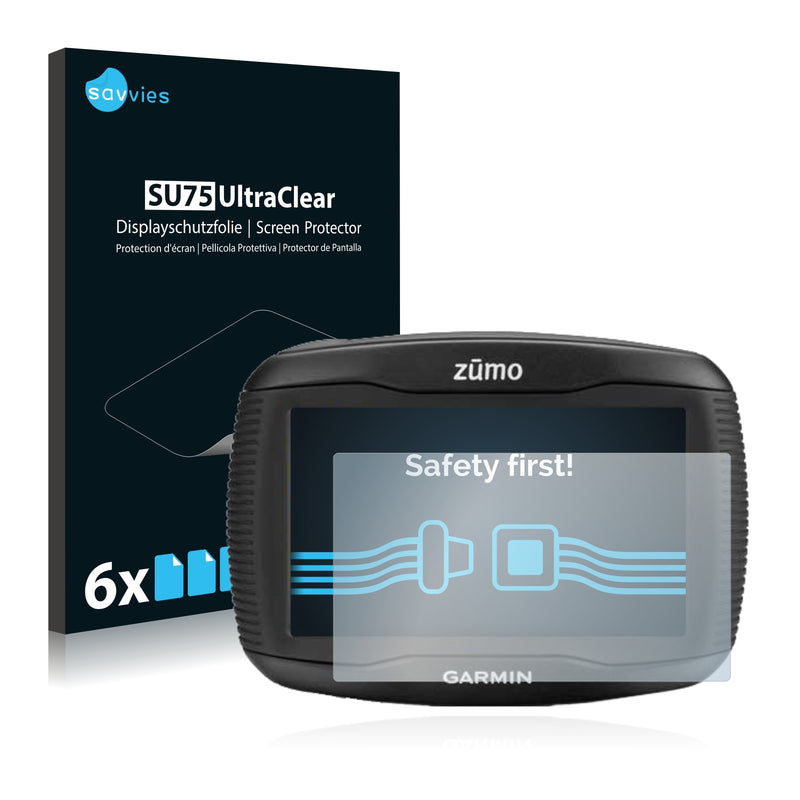 6x Savvies SU75 Screen Protector for Garmin zumo 340LM