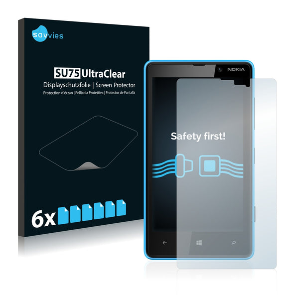 6x Savvies SU75 Screen Protector for Nokia Lumia 820