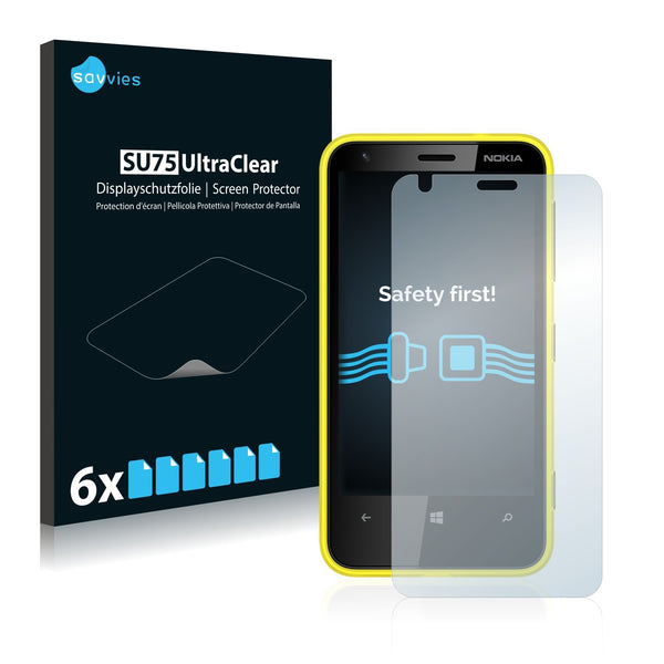 6x Savvies SU75 Screen Protector for Nokia Lumia 620