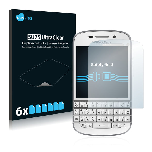 6x Savvies SU75 Screen Protector for BlackBerry Q10