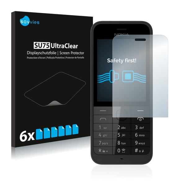 6x Savvies SU75 Screen Protector for Nokia 220 2014