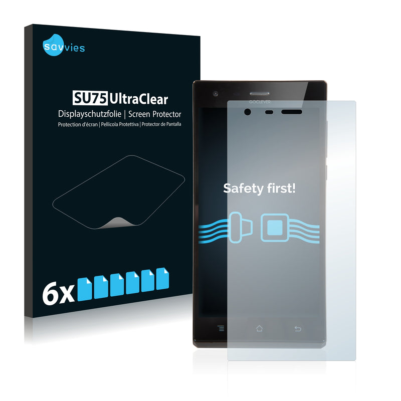 6x Savvies SU75 Screen Protector for GoClever Quantum2 500