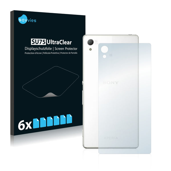 6x Savvies SU75 Screen Protector for Sony Xperia Z4 (Back)