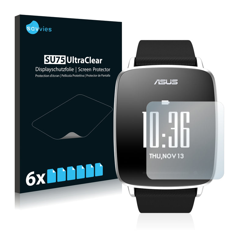 6x Savvies SU75 Screen Protector for Asus Vivowatch