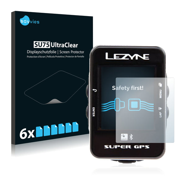 6x Savvies SU75 Screen Protector for Lezyne Super GPS