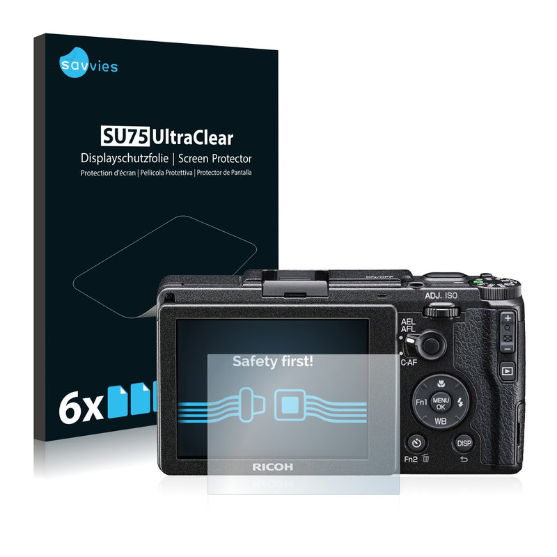 6x Savvies SU75 Screen Protector for Ricoh GR II 2015