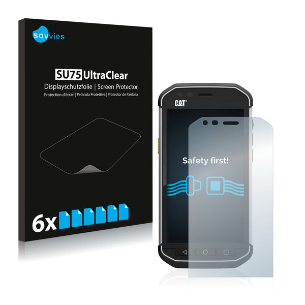 6x Savvies SU75 Screen Protector for Caterpillar Cat S40