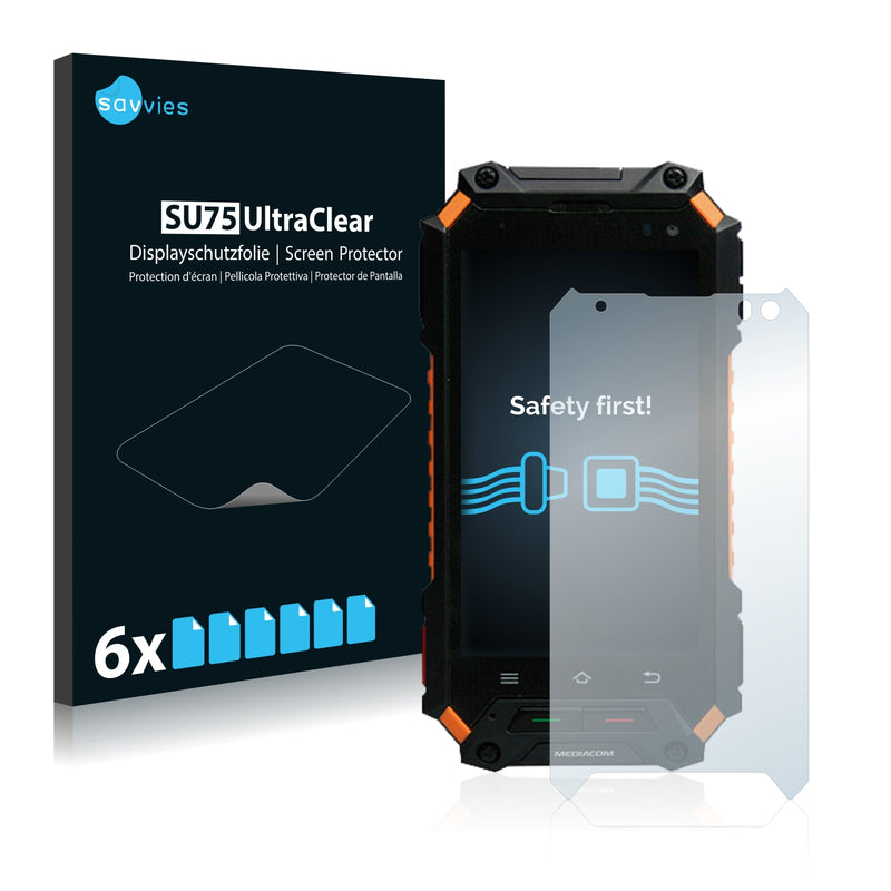 6x Savvies SU75 Screen Protector for Mediacom PhonePad R450