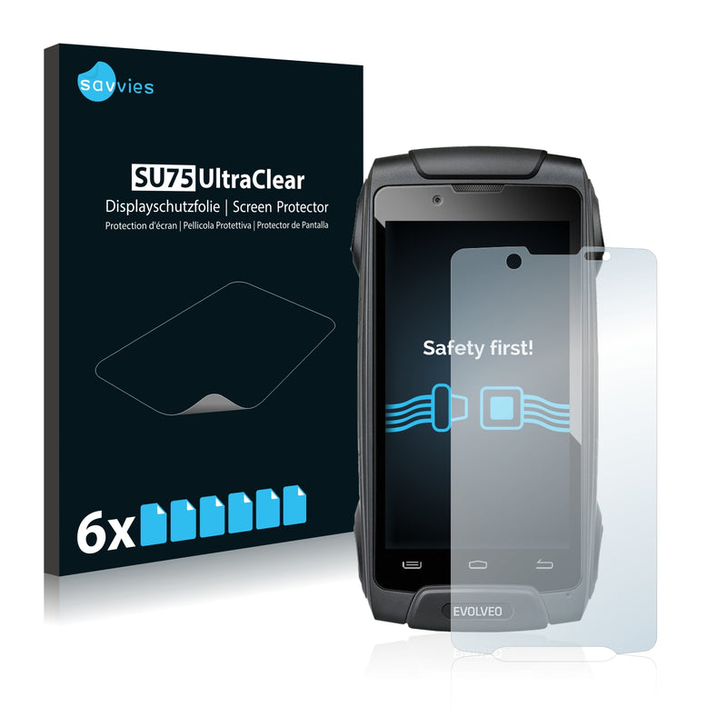 6x Savvies SU75 Screen Protector for Evolveo Strongphone Q8 LTE