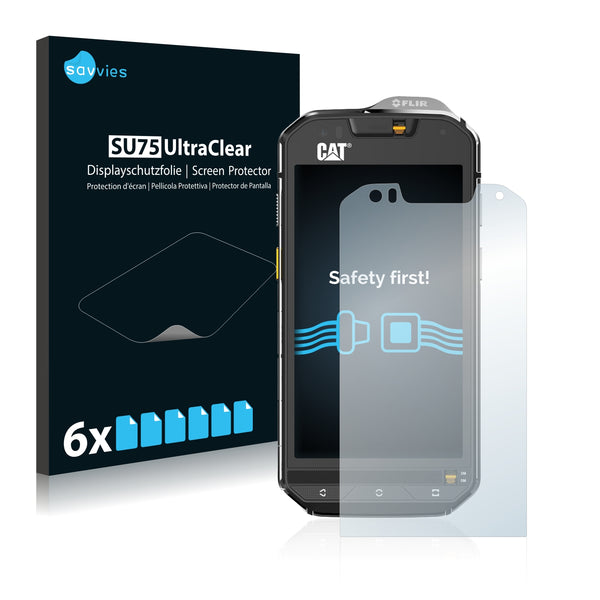 6x Savvies SU75 Screen Protector for Caterpillar Cat S60