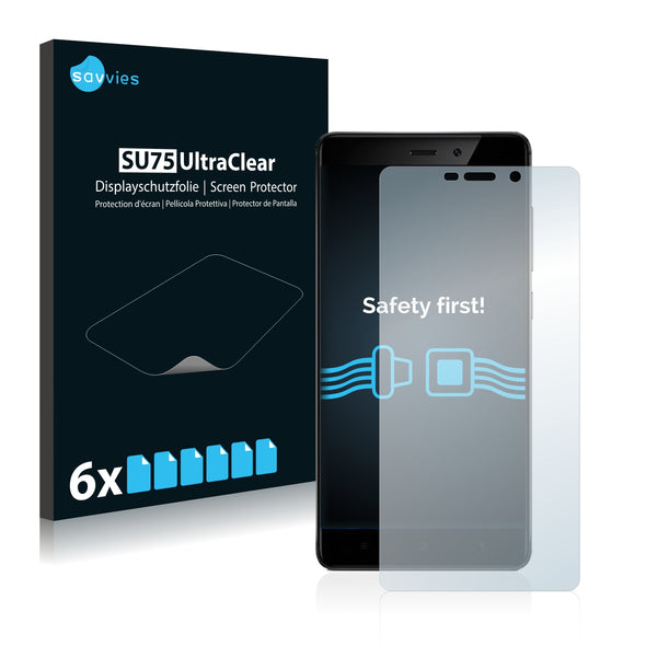 6x Savvies SU75 Screen Protector for Xiaomi Redmi 4