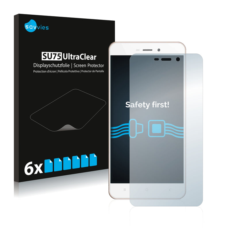 6x Savvies SU75 Screen Protector for Xiaomi Redmi 4A