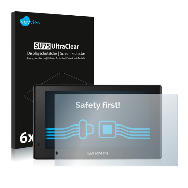 6x Savvies SU75 Screen Protector for Garmin DriveSmart 51 LMT-D
