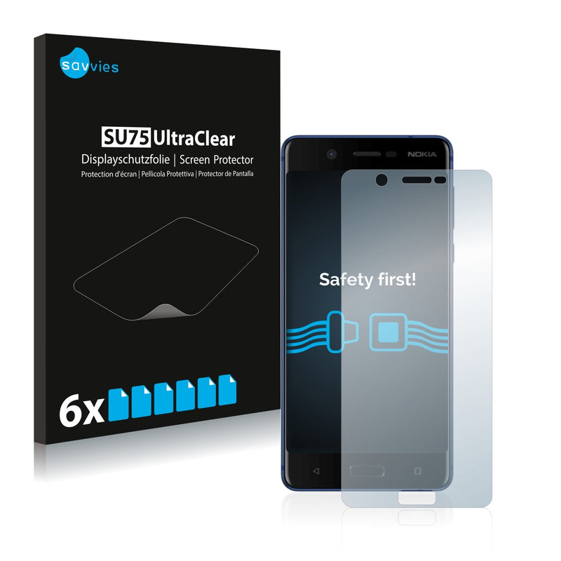 6x Savvies SU75 Screen Protector for Nokia 5