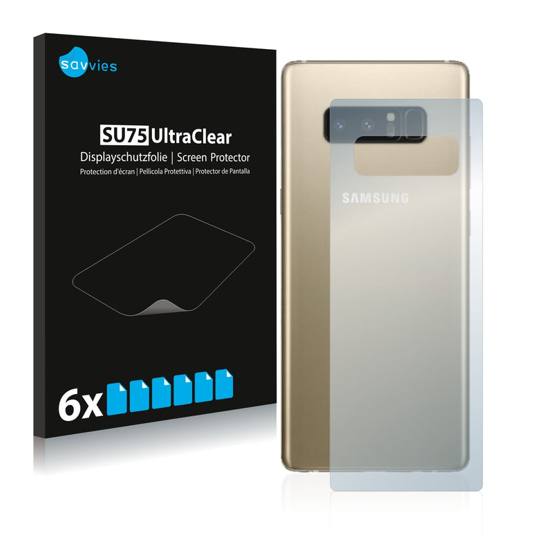 6x Savvies SU75 Screen Protector for Samsung Galaxy Note 8 (Back)