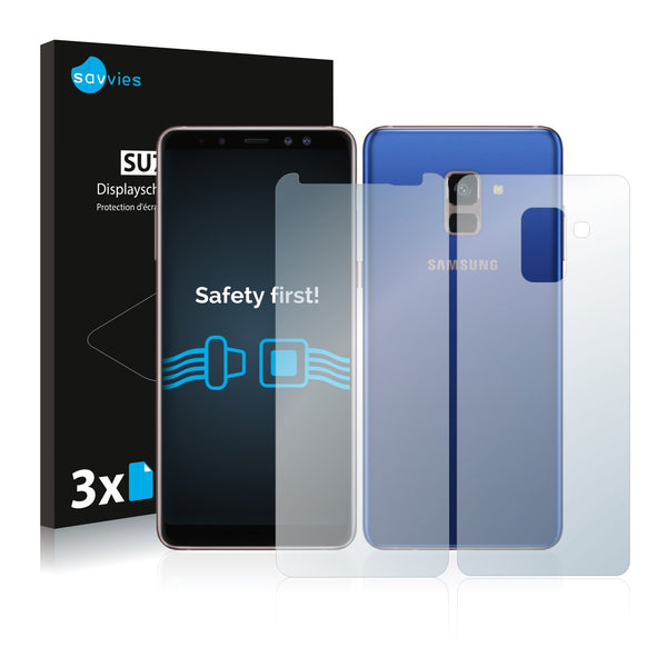 6x Savvies SU75 Screen Protector for Samsung Galaxy A8 2018 (Front + Back)