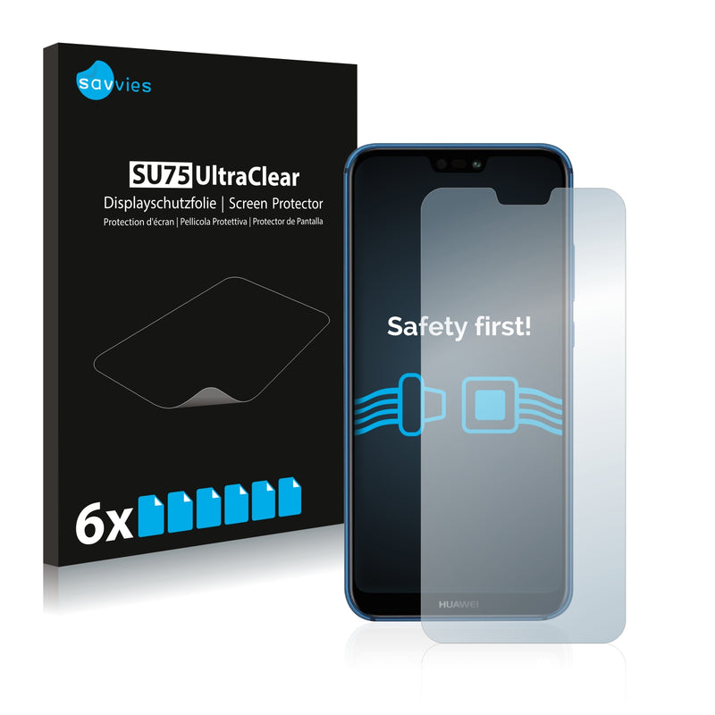 6x Savvies SU75 Screen Protector for Huawei P20 lite 2018