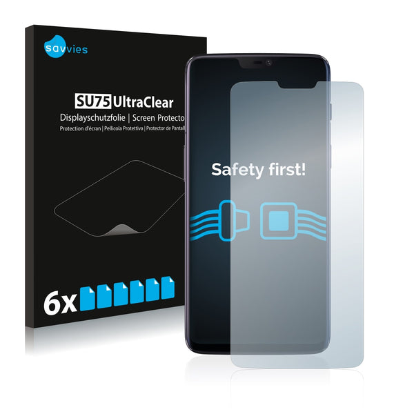 6x Savvies SU75 Screen Protector for OnePlus 6