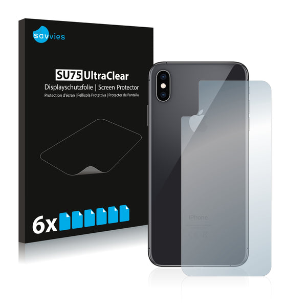 6x Savvies SU75 Screen Protector for Apple iPhone Xs Max (Back)