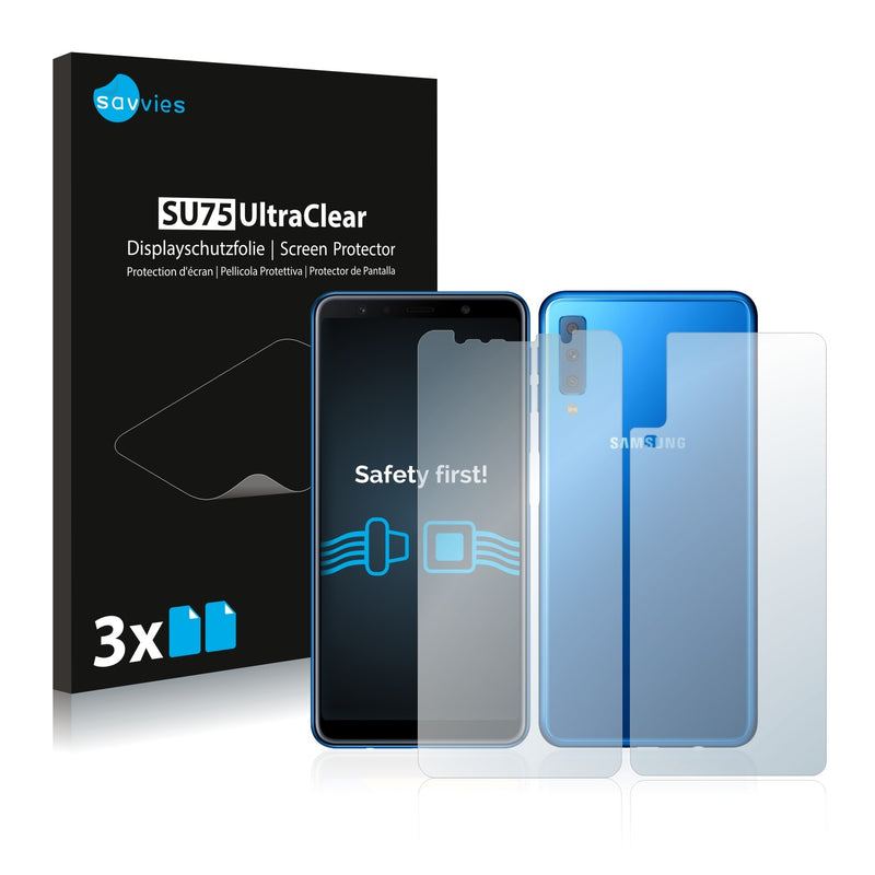 6x Savvies SU75 Screen Protector for Samsung Galaxy A7 2018 (Front + Back)
