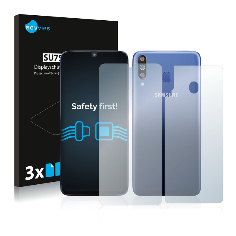6x Savvies SU75 Screen Protector for Samsung Galaxy M30 (Front + Back)