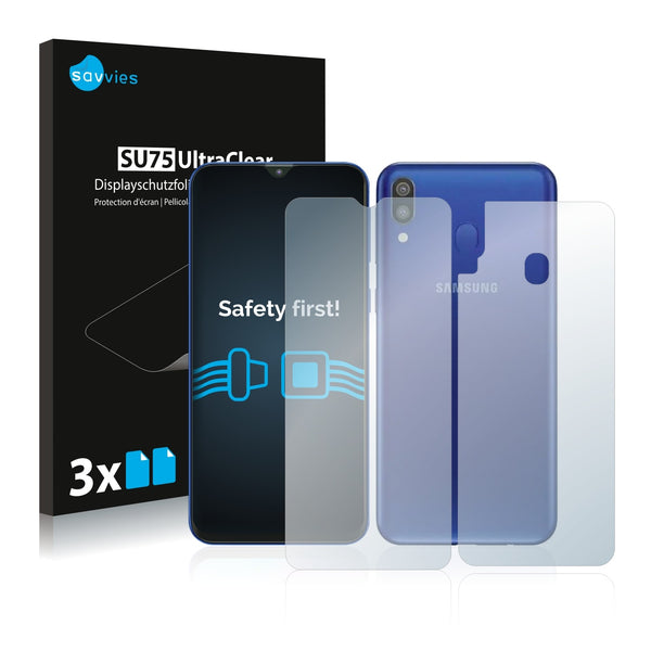 6x Savvies SU75 Screen Protector for Samsung Galaxy M20 (Front + Back)