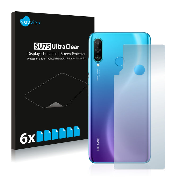 6x Savvies SU75 Screen Protector for Huawei P30 lite (Back)