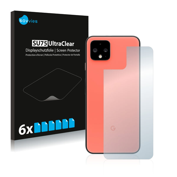 6x Savvies SU75 Screen Protector for Google Pixel 4 (Back)