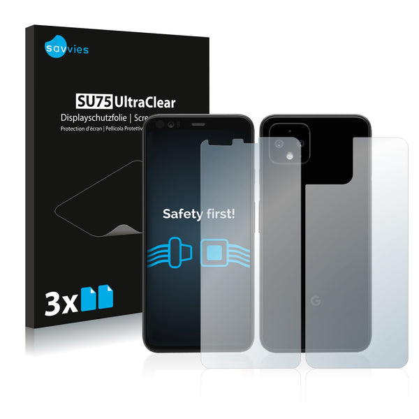 6x Savvies SU75 Screen Protector for Google Pixel 4 (Front + Back)
