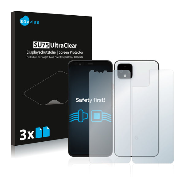 6x Savvies SU75 Screen Protector for Google Pixel 4 XL (Front + Back)