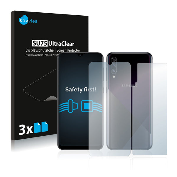 6x Savvies SU75 Screen Protector for Samsung Galaxy A30s (Front + Back)