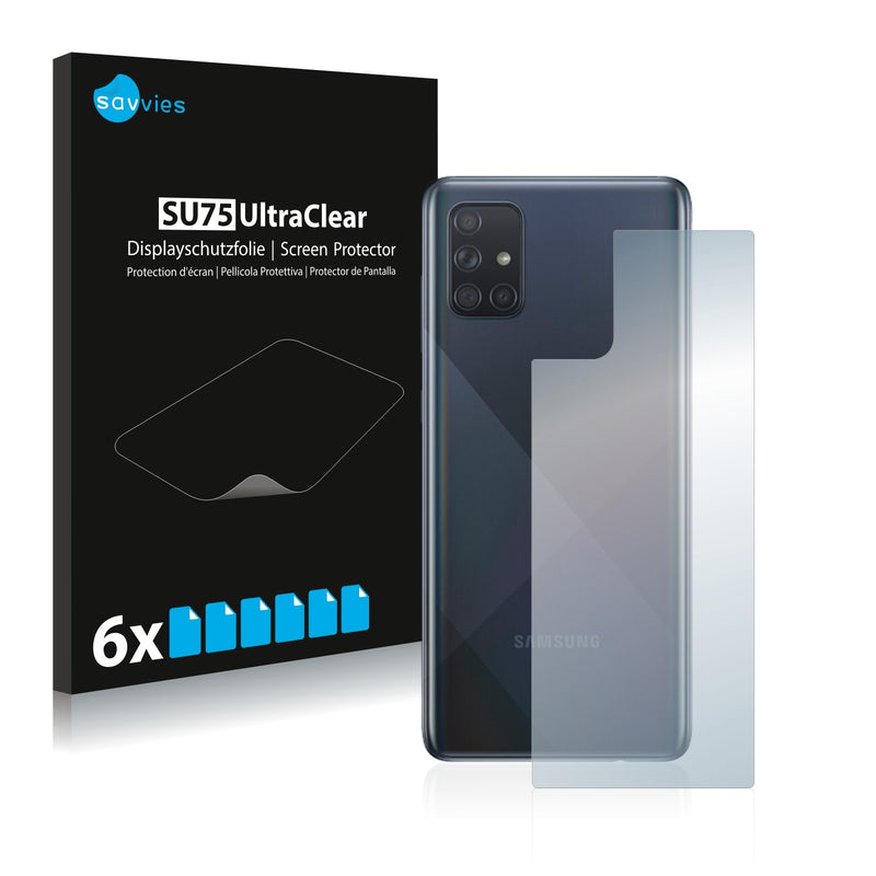 6x Savvies SU75 Screen Protector for Samsung Galaxy A71 (Back)