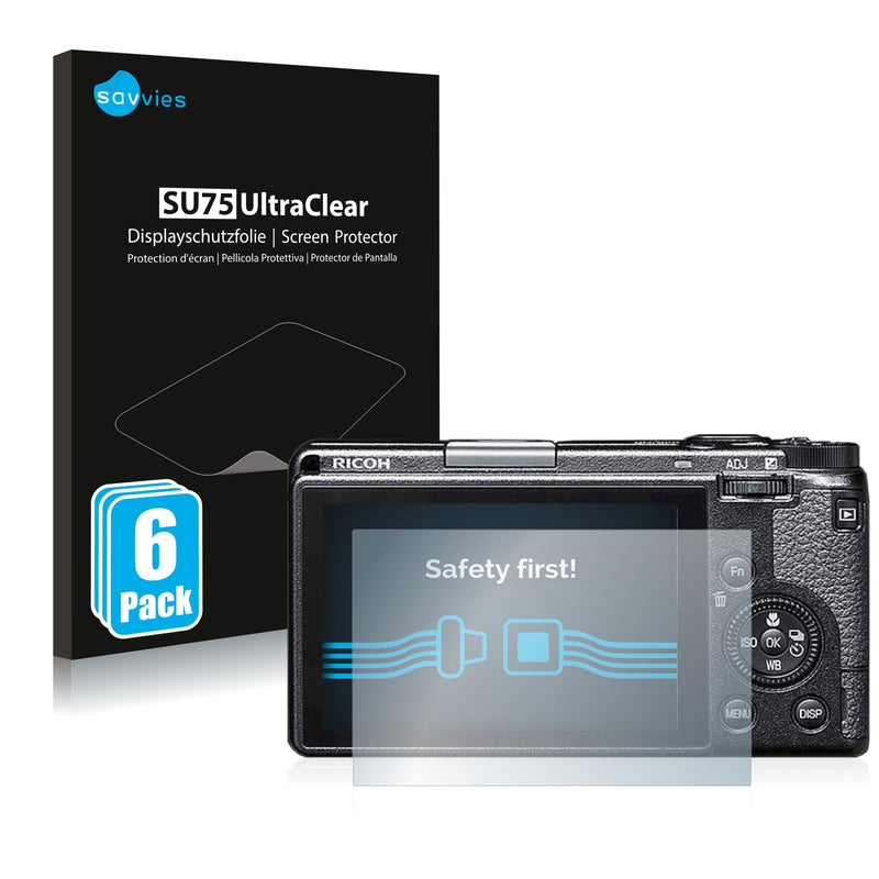 6x Savvies SU75 Screen Protector for Ricoh GR IIIx