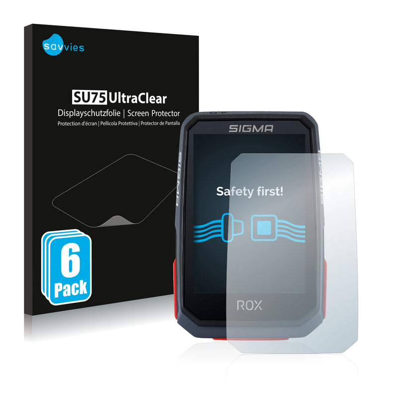 6x Savvies SU75 Screen Protector for Sigma ROX 4.0