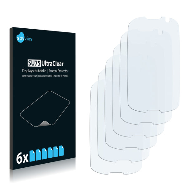 6x Savvies SU75 Screen Protector for Samsung Blue Earth S7550