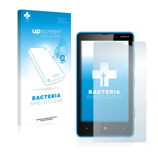 upscreen Bacteria Shield Clear Premium Antibacterial Screen Protector for Nokia Lumia 820