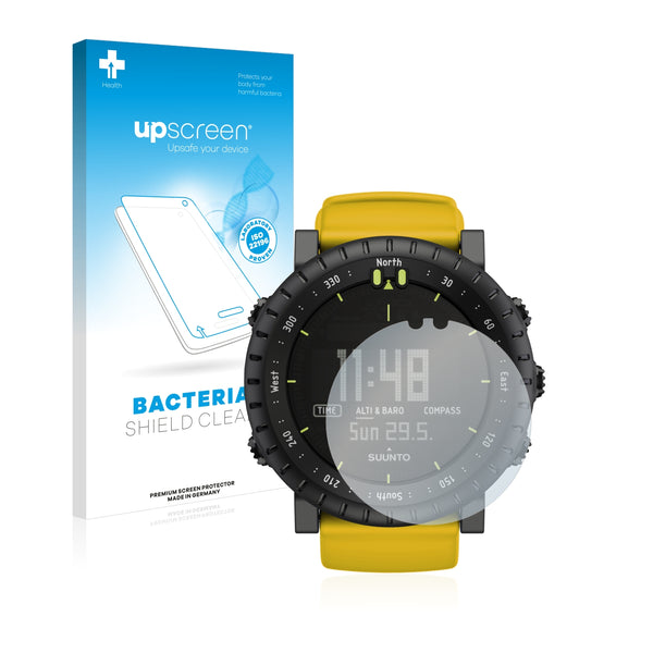 upscreen Bacteria Shield Clear Premium Antibacterial Screen Protector for Suunto Core Yellow Crush