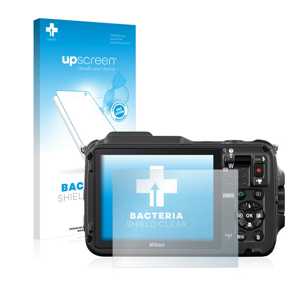 upscreen Bacteria Shield Clear Premium Antibacterial Screen Protector for Nikon Coolpix AW120