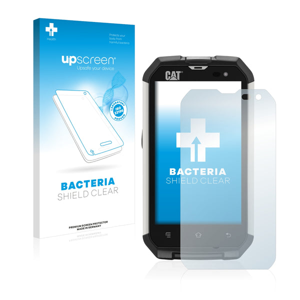 upscreen Bacteria Shield Clear Premium Antibacterial Screen Protector for Caterpillar Cat B15Q