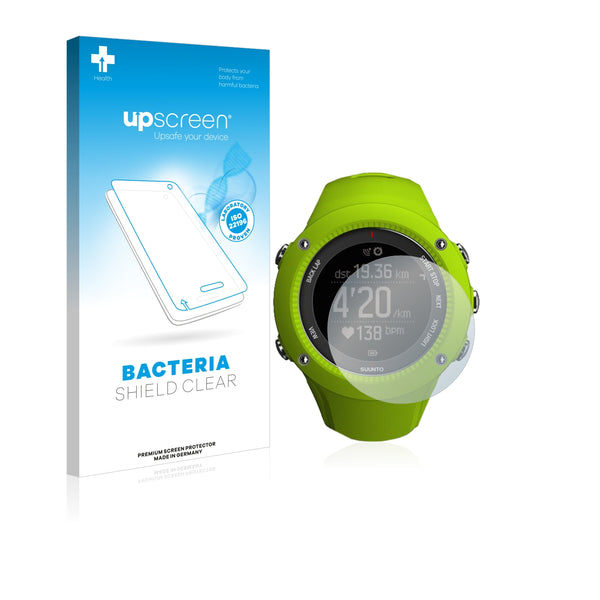 upscreen Bacteria Shield Clear Premium Antibacterial Screen Protector for Suunto Ambit3 Run Lime