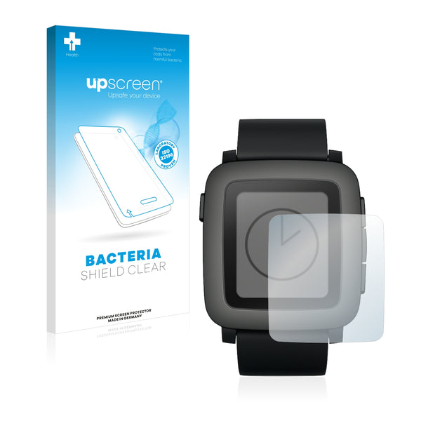 upscreen Bacteria Shield Clear Premium Antibacterial Screen Protector for Pebble Time