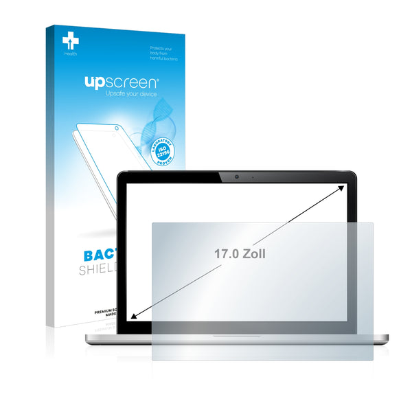 upscreen Bacteria Shield Clear Premium Antibacterial Screen Protector for Laptops and Ultrabooks with 17 inch Displays [368 mm x 229 mm, 16:10]