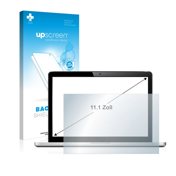 upscreen Bacteria Shield Clear Premium Antibacterial Screen Protector for Laptops and Ultrabooks with 11.1 inch Displays [245.2 mm x 138.1 mm, 16:9]