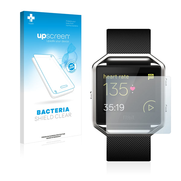 upscreen Bacteria Shield Clear Premium Antibacterial Screen Protector for Fitbit Blaze