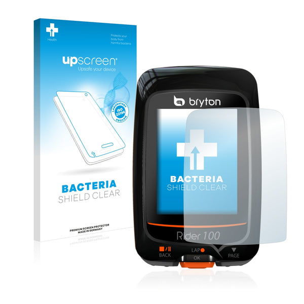 upscreen Bacteria Shield Clear Premium Antibacterial Screen Protector for Bryton Rider 100