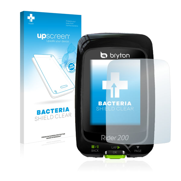 upscreen Bacteria Shield Clear Premium Antibacterial Screen Protector for Bryton Rider 200