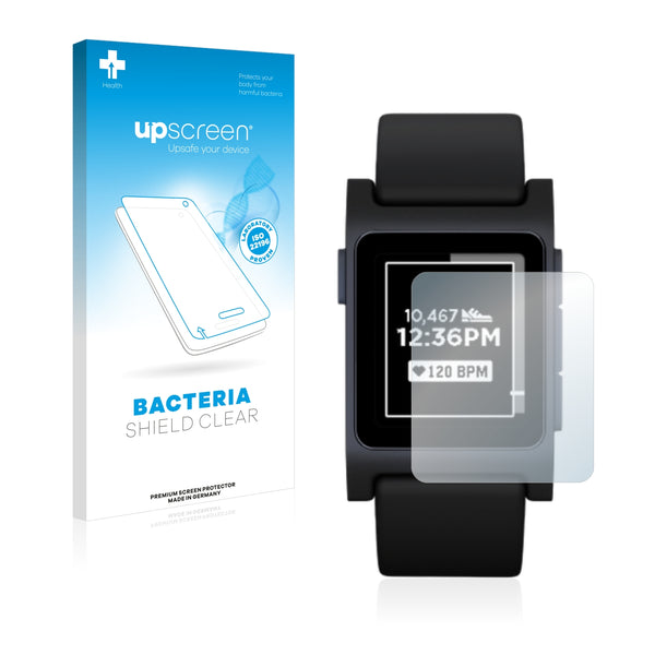 upscreen Bacteria Shield Clear Premium Antibacterial Screen Protector for Pebble 2 Black